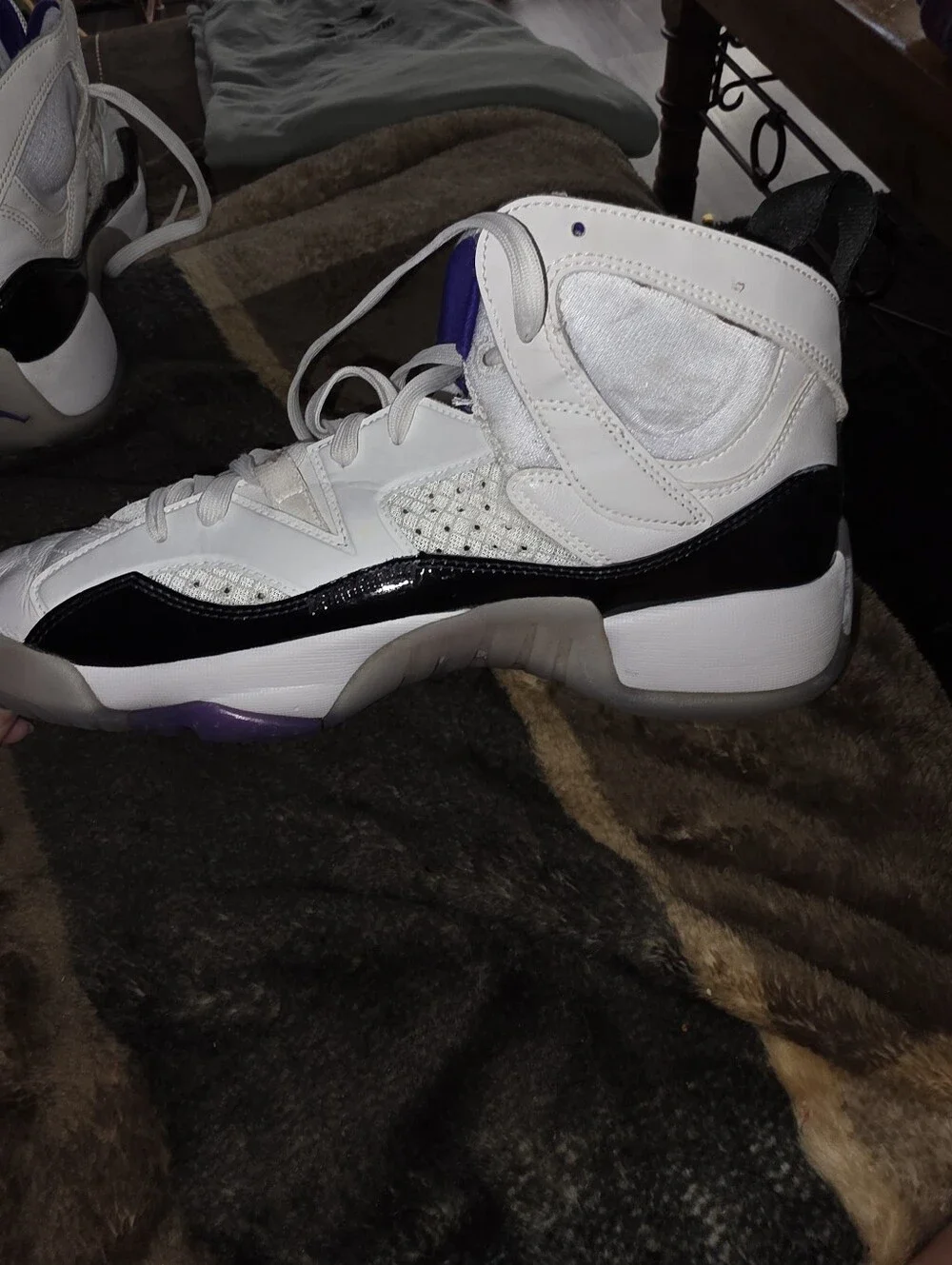 Jordan Men's Athletic Shoes - White, Purple & Black